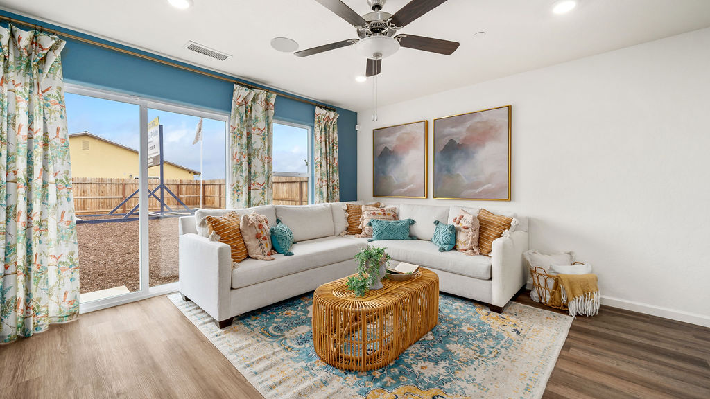 living room of cambridge plan