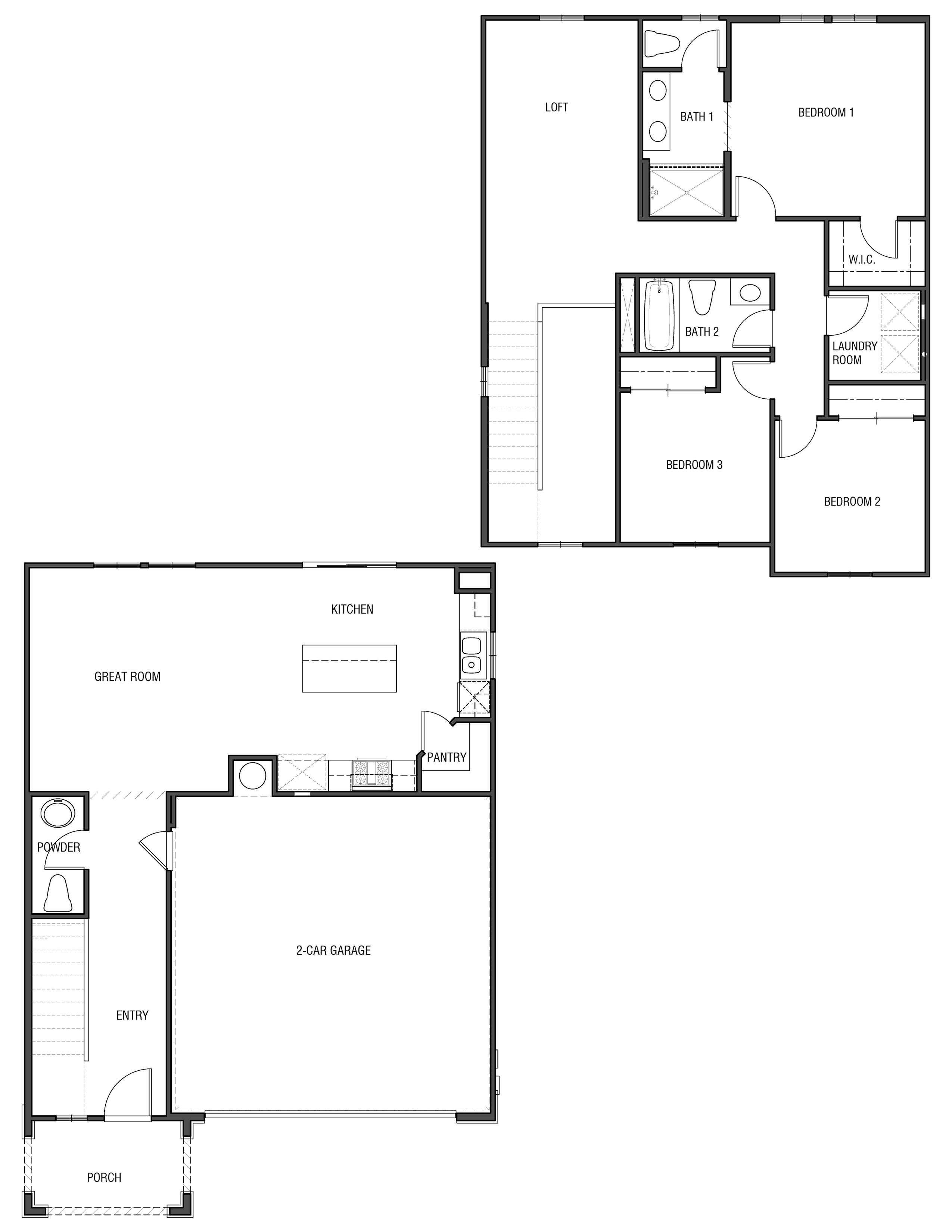 line drawing of the oxford floorplan