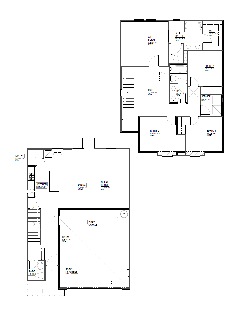 line drawing of a 1,775 square foot floorplan