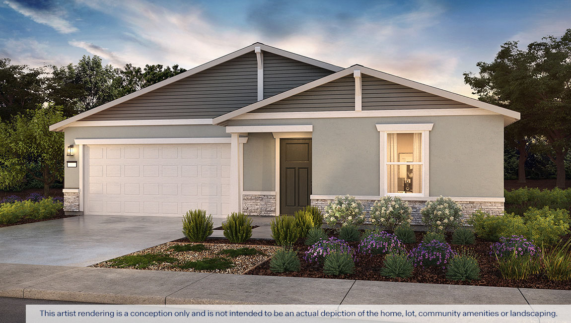 Coolidge craftsman rendering with 2 car garage