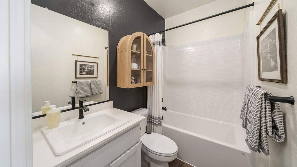 Bathroom and tub.