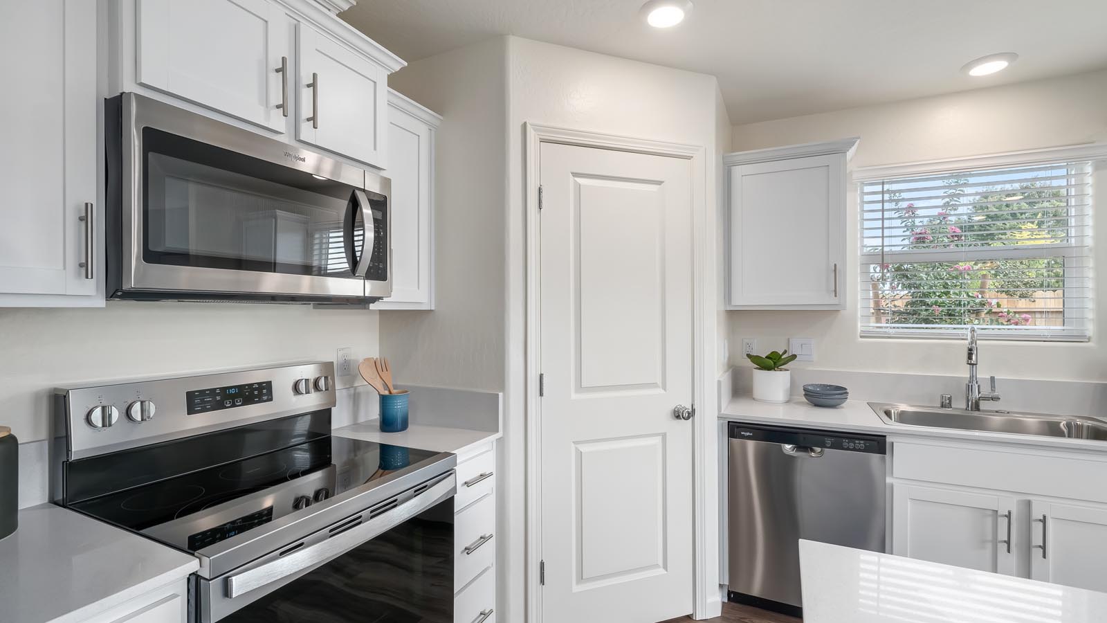 Open concept kitchen, living and dining room