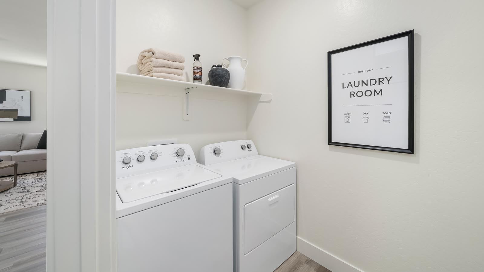 Interior photo of laundry room