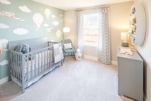 Bright spacious nursery bedroom
