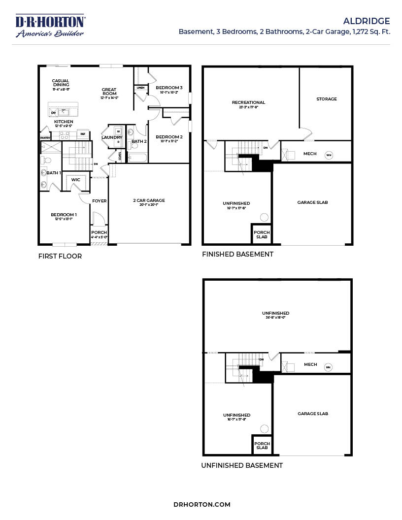 Floor Plan in Hidden Springs Connoquenessing Borough, PA D.R. Horton
