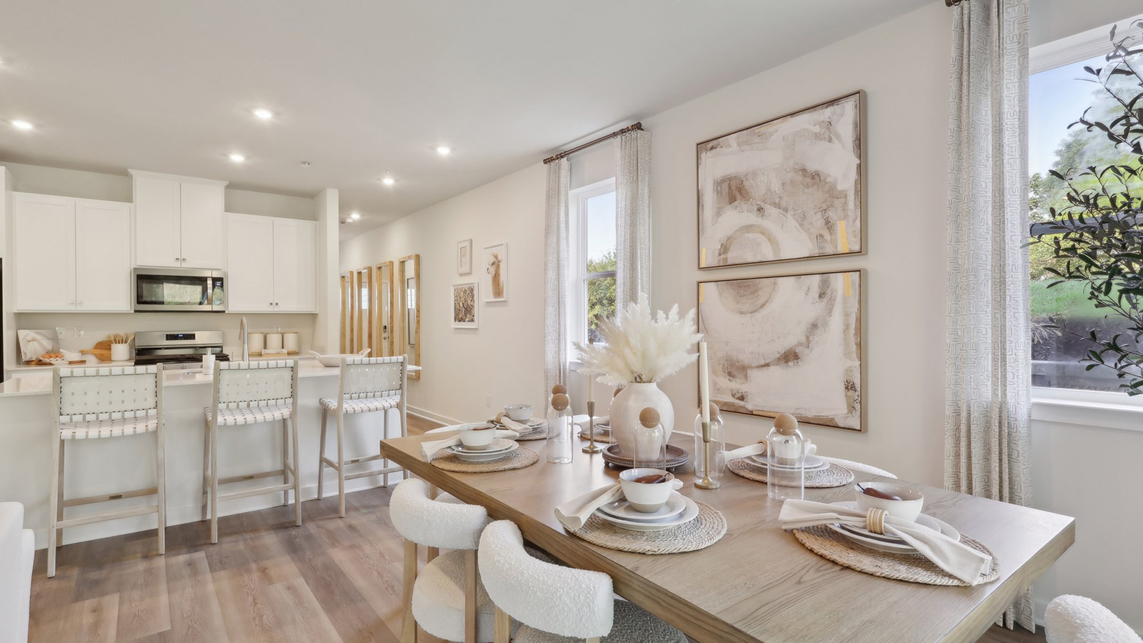 dining area and kitchen
