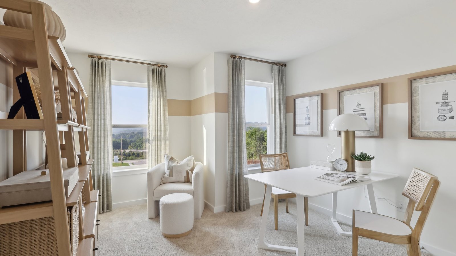 Second room staged as an office