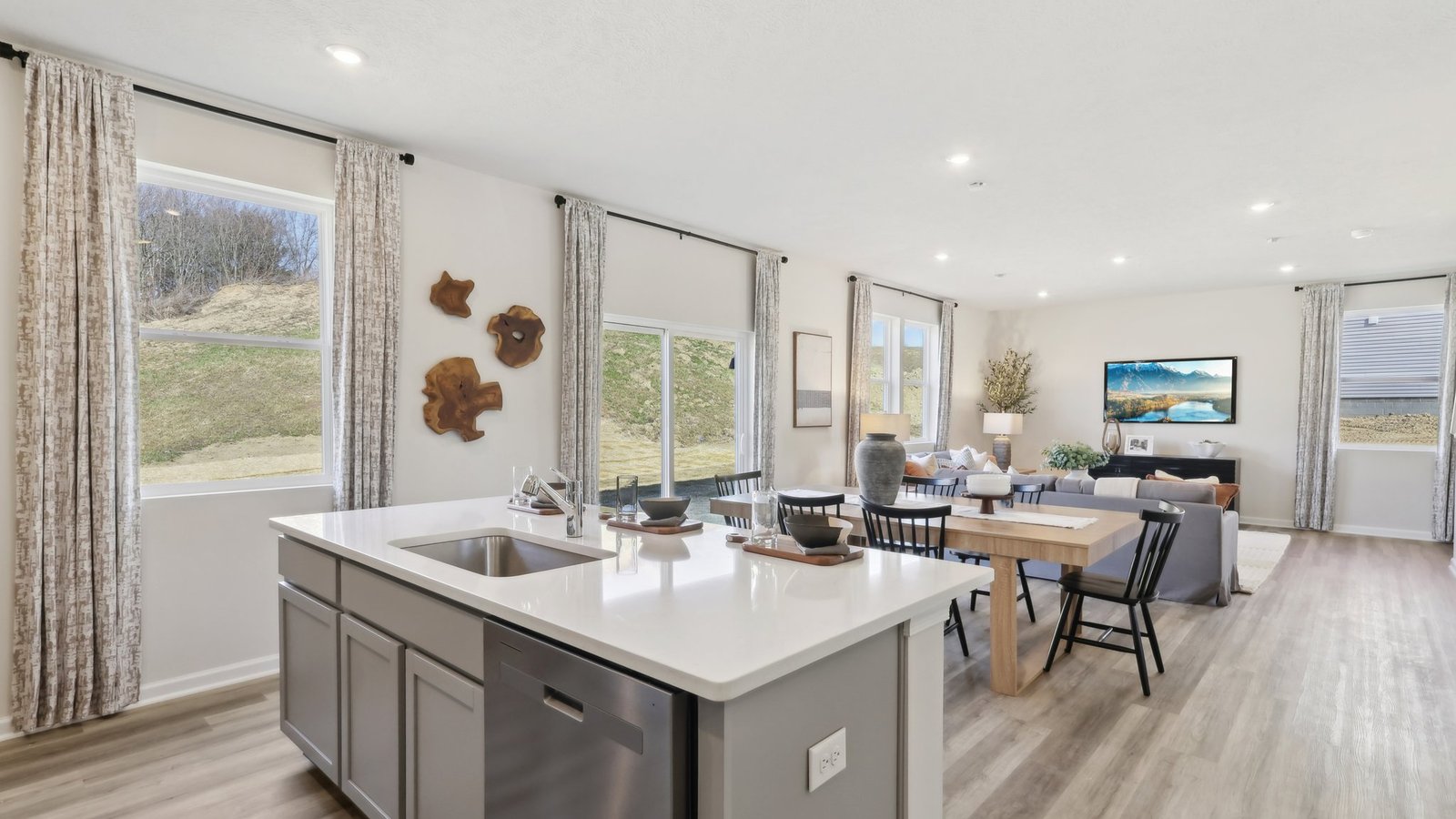 Kitchen into dining space
