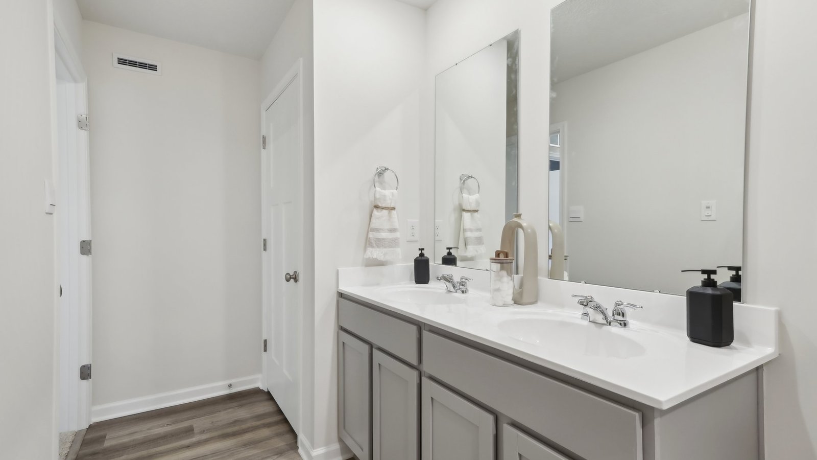 second bathroom with dual vanity