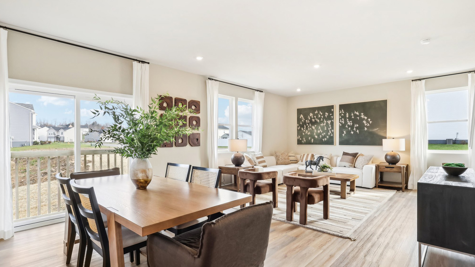 Dining area into living room
