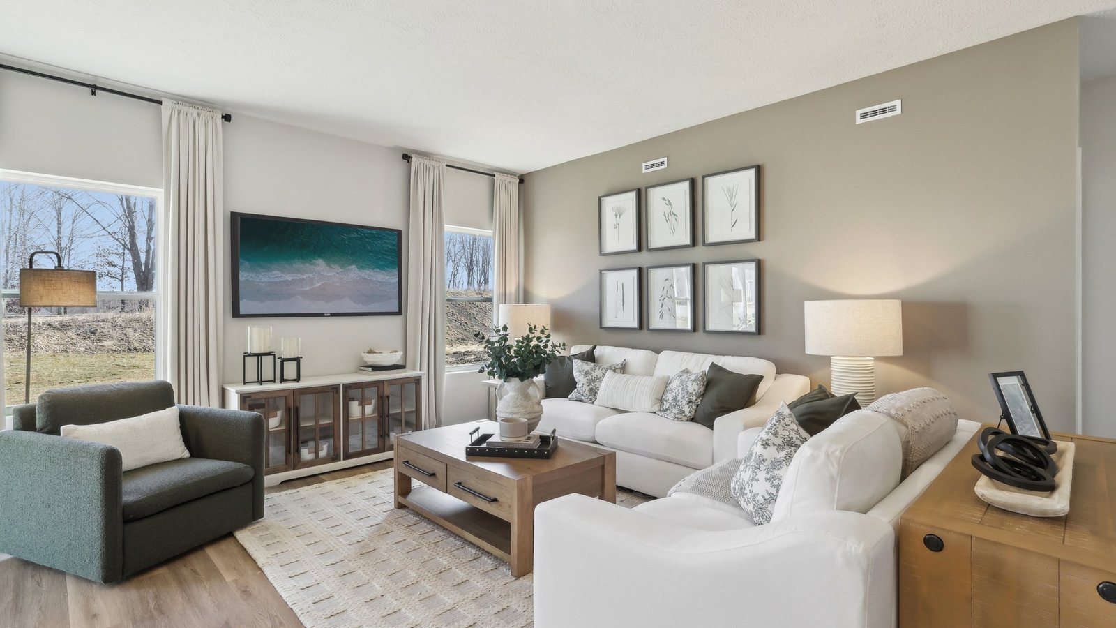 Living room with windows