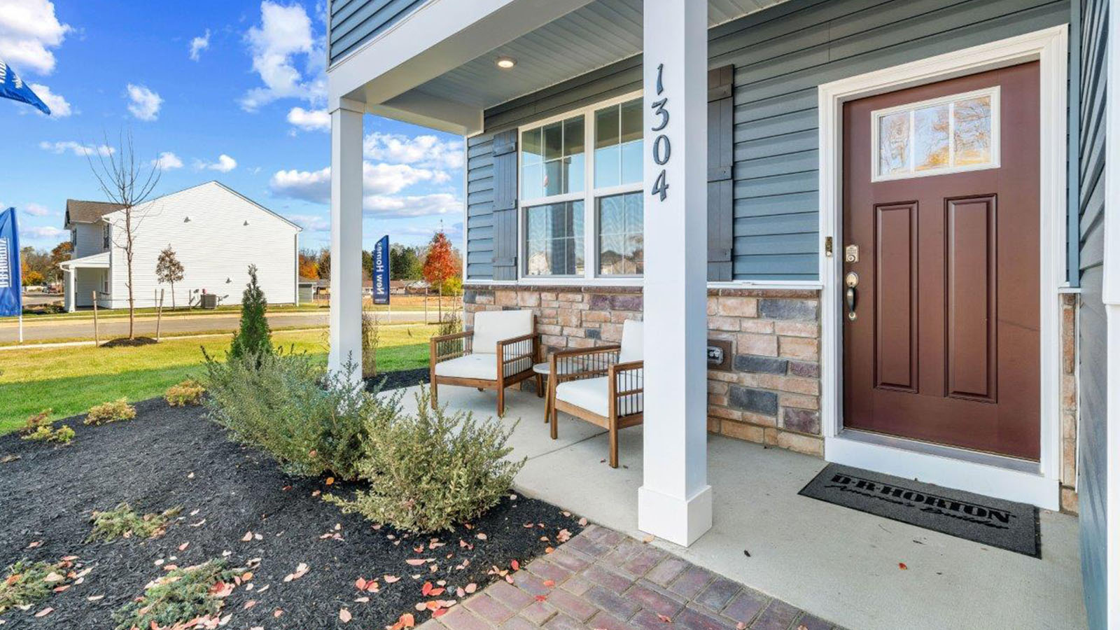 covered front porch area