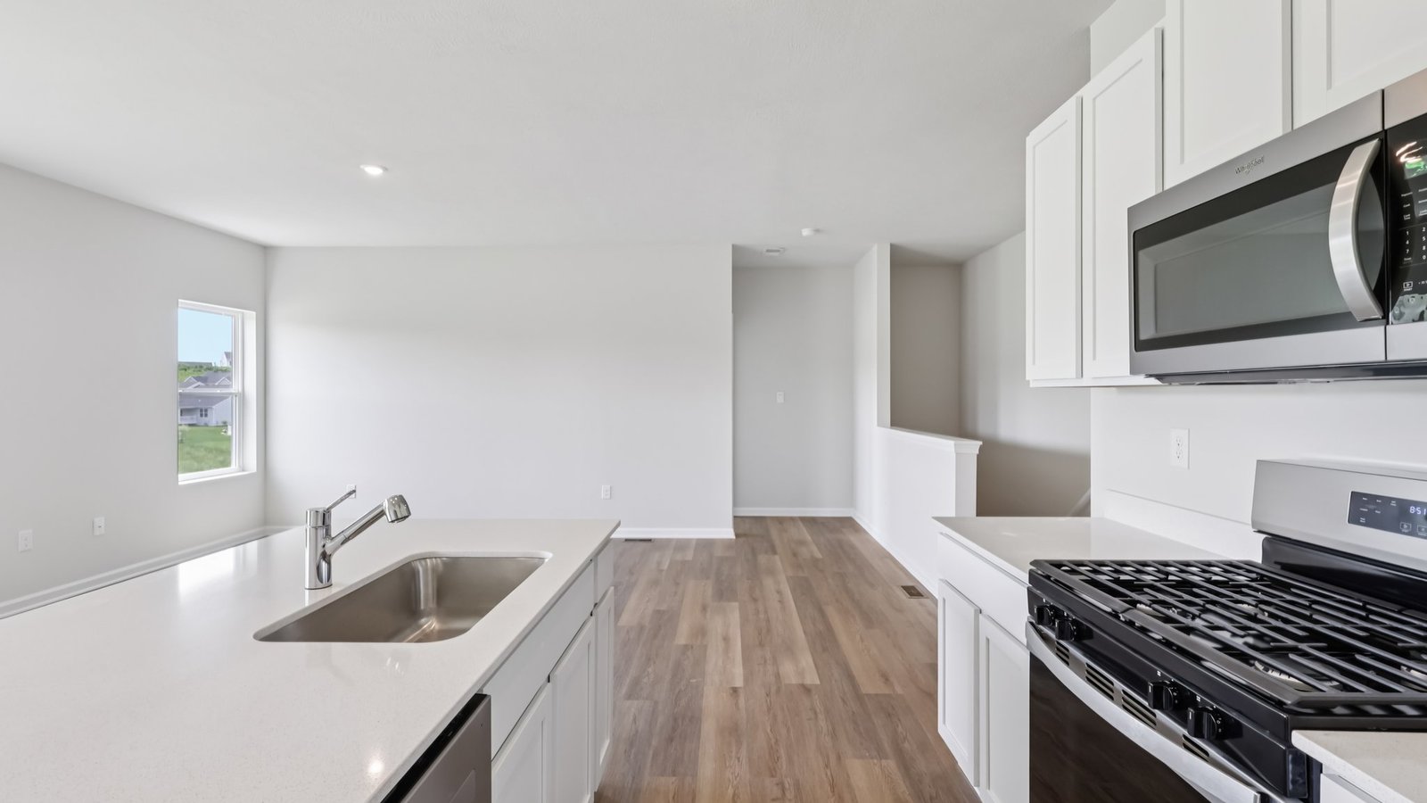 Kitchen with stainless steel appliances