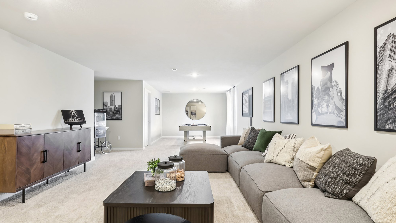 finsihed lower level rec room