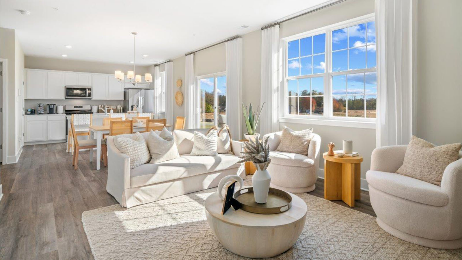 Living room with large window