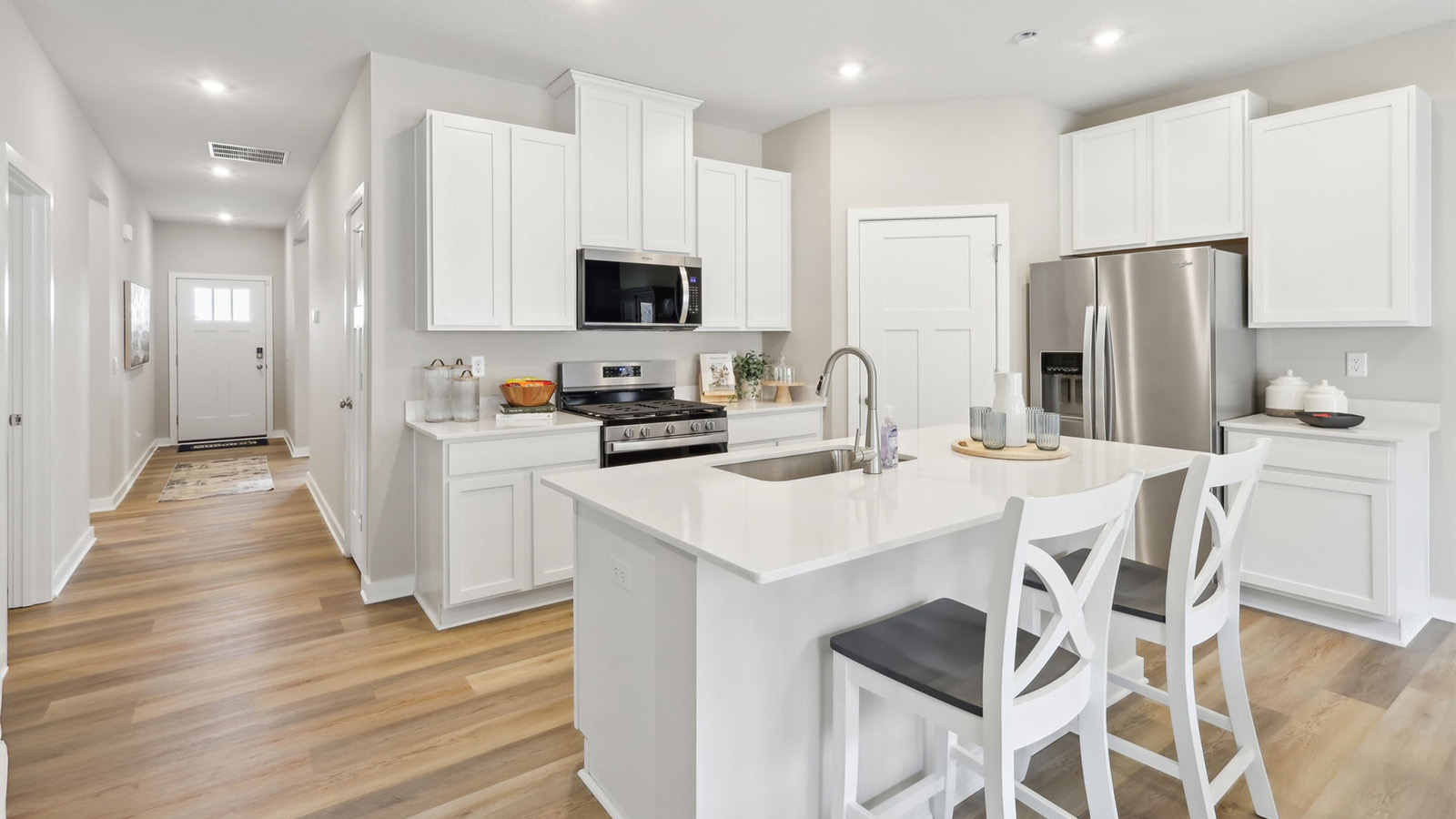 Kitchen with stainless steel appliances