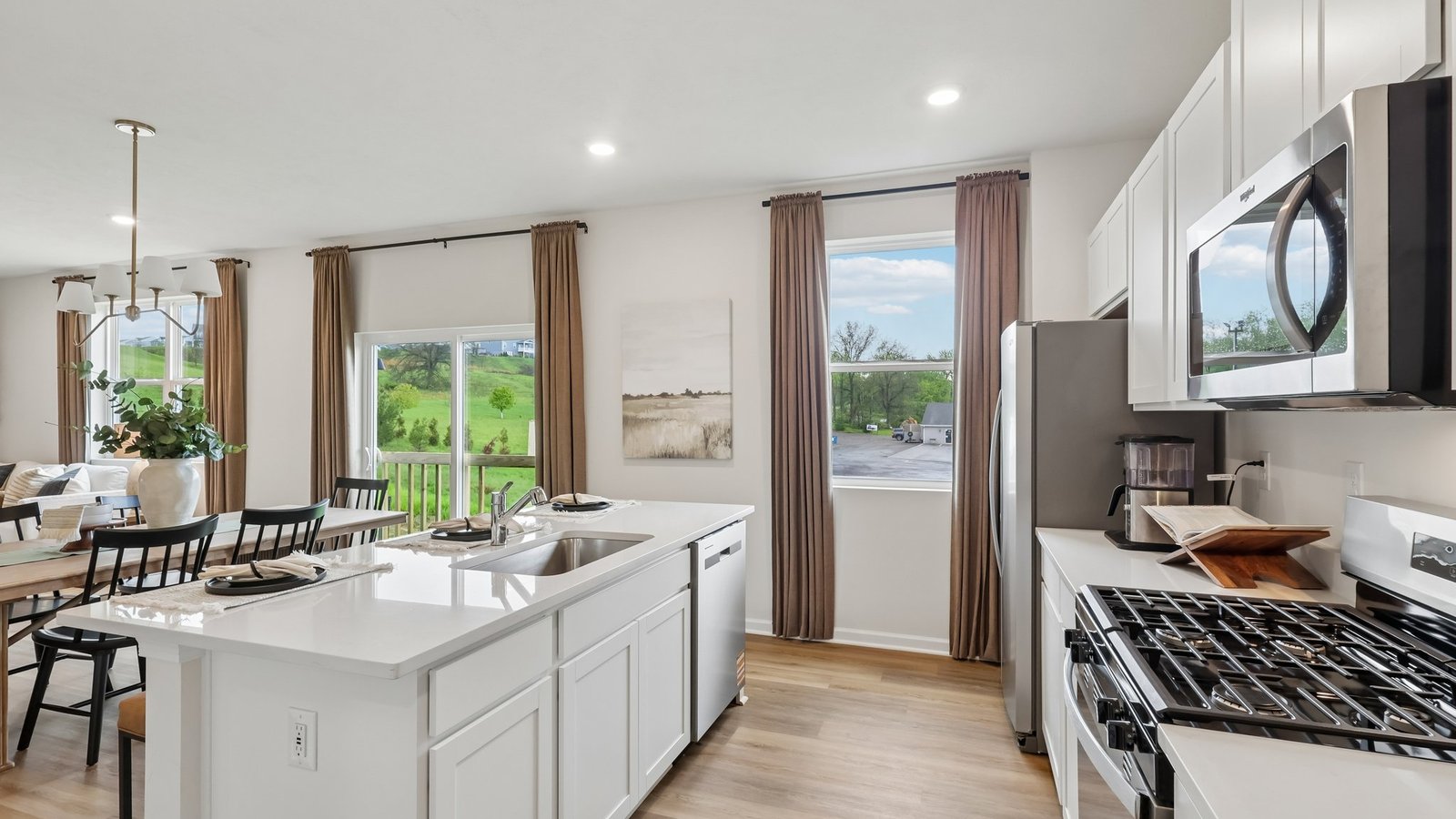Kitchen with stainless steel appliances
