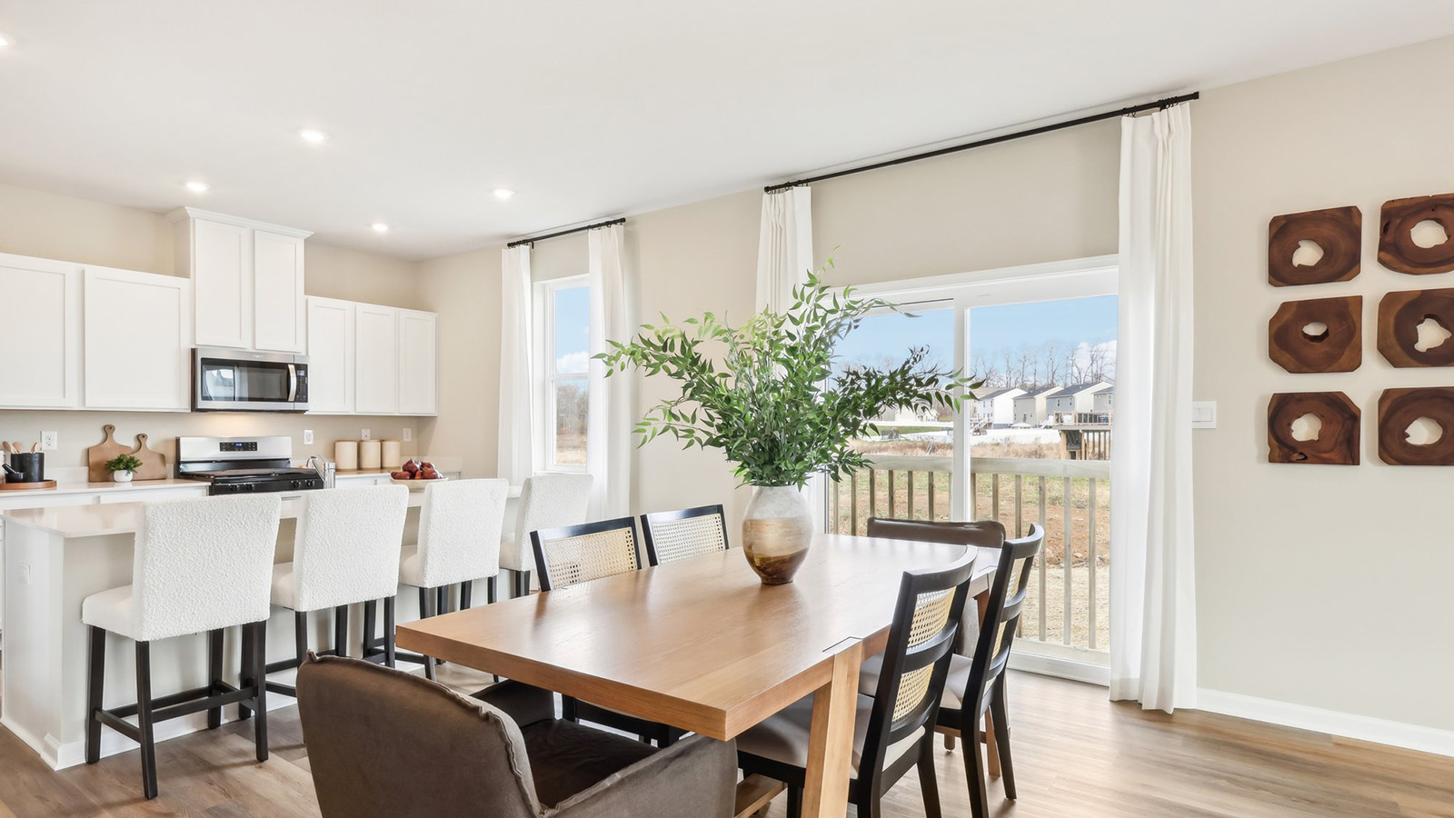 Dinette and kitchen area with sliding glass door
