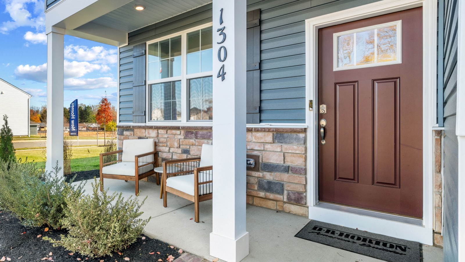 covered front porch area