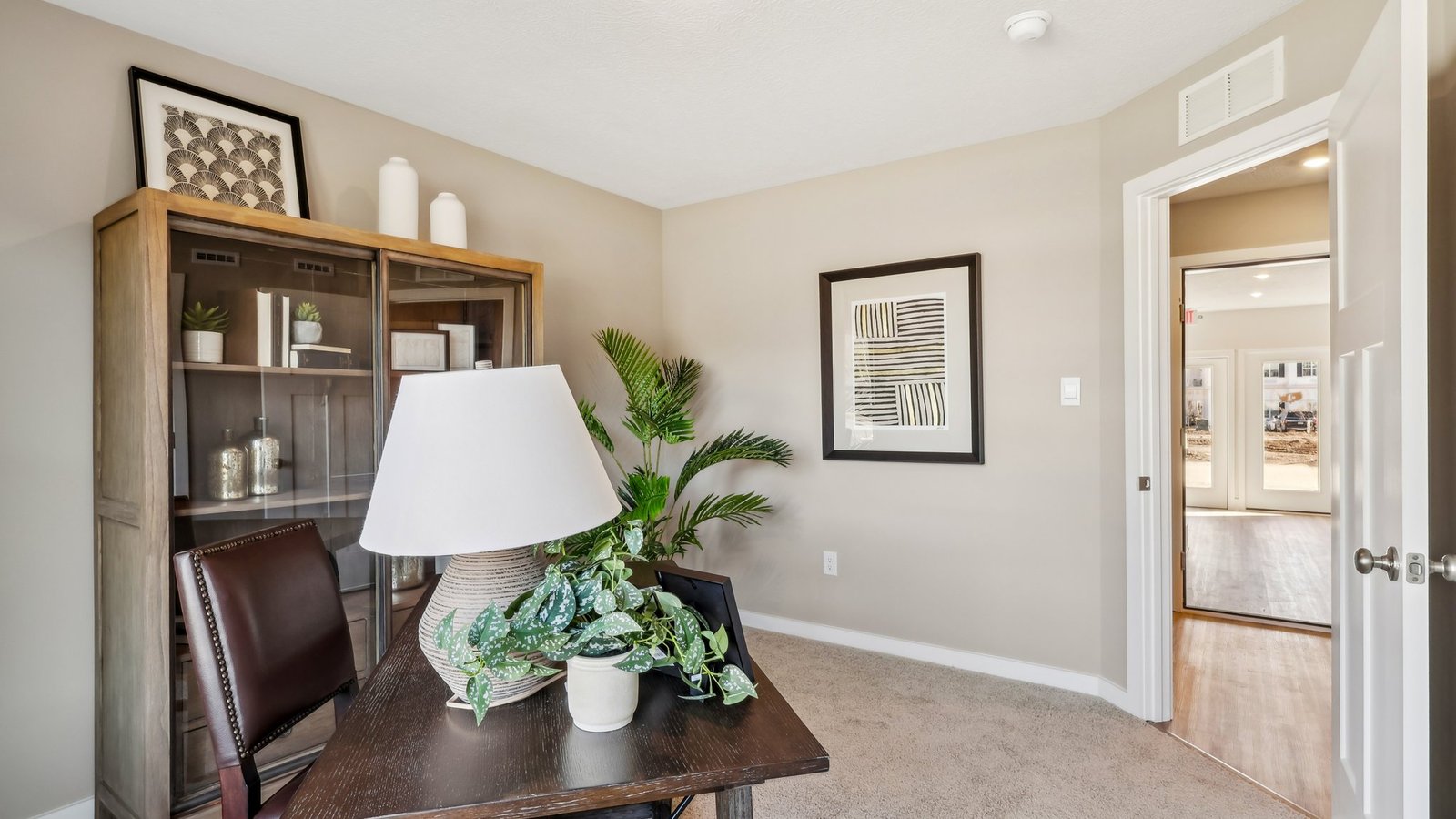 second room staged as an office