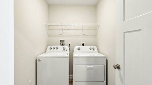 Upper level laundry closet