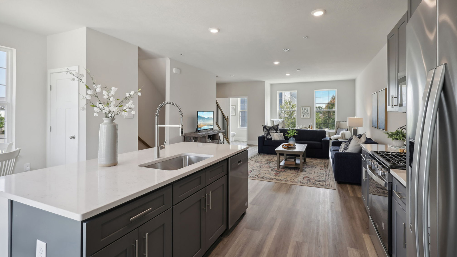 kitchen with large island