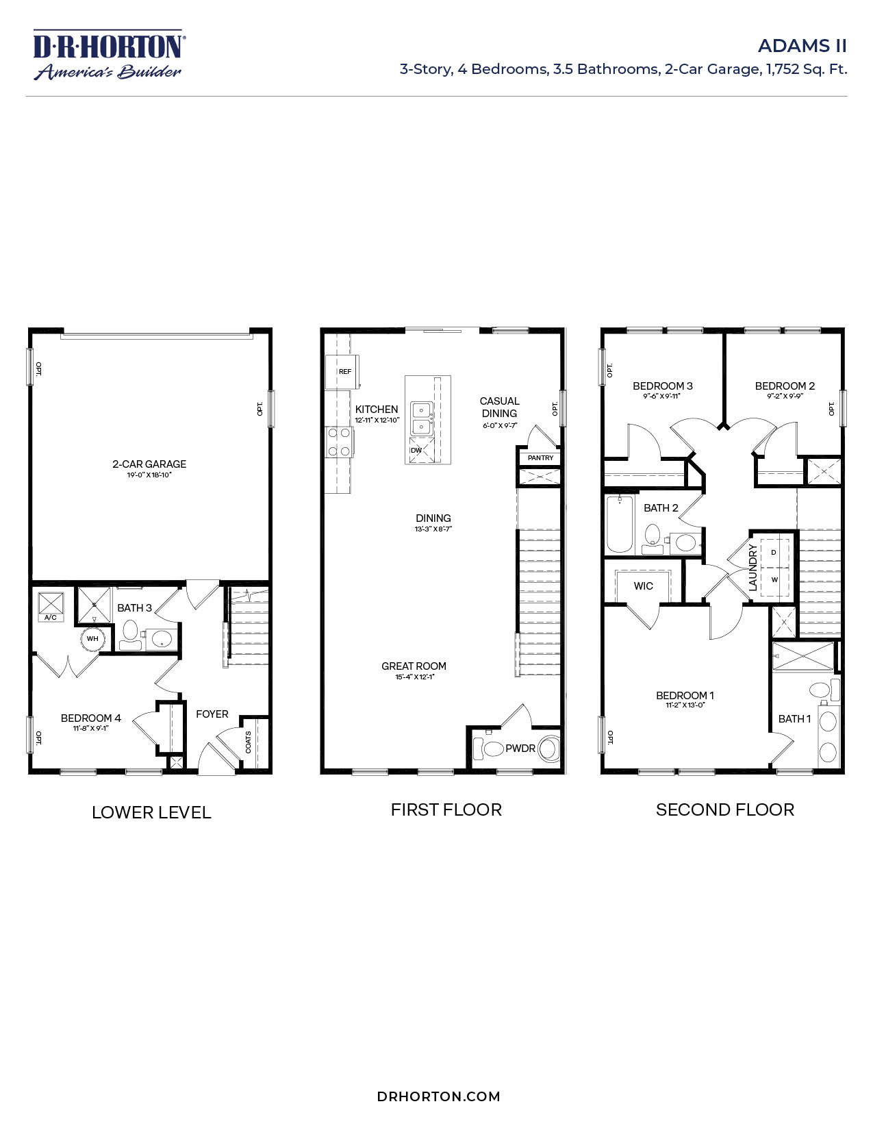 Floor Plan in Newbury Highlands Bridgeville, PA D.R. Horton