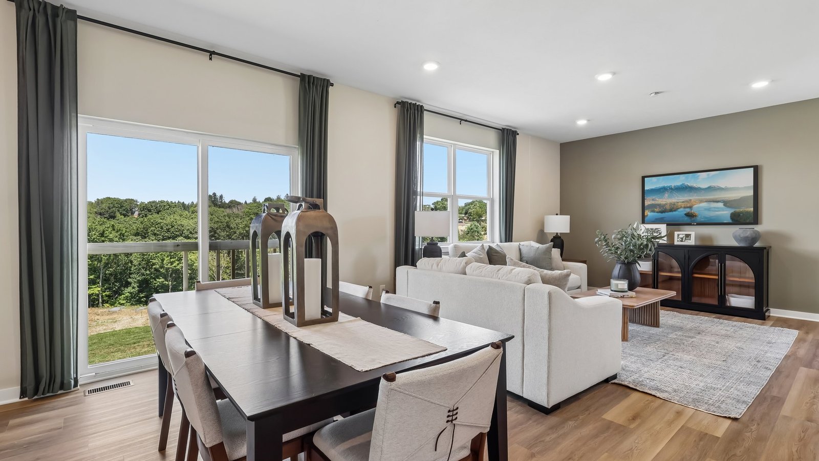 Casual dining area with an open concept floorplan