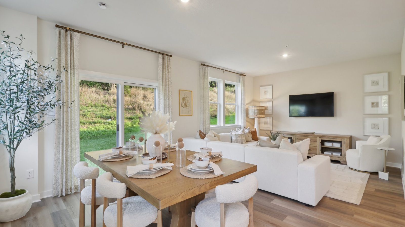 Dining space into living room
