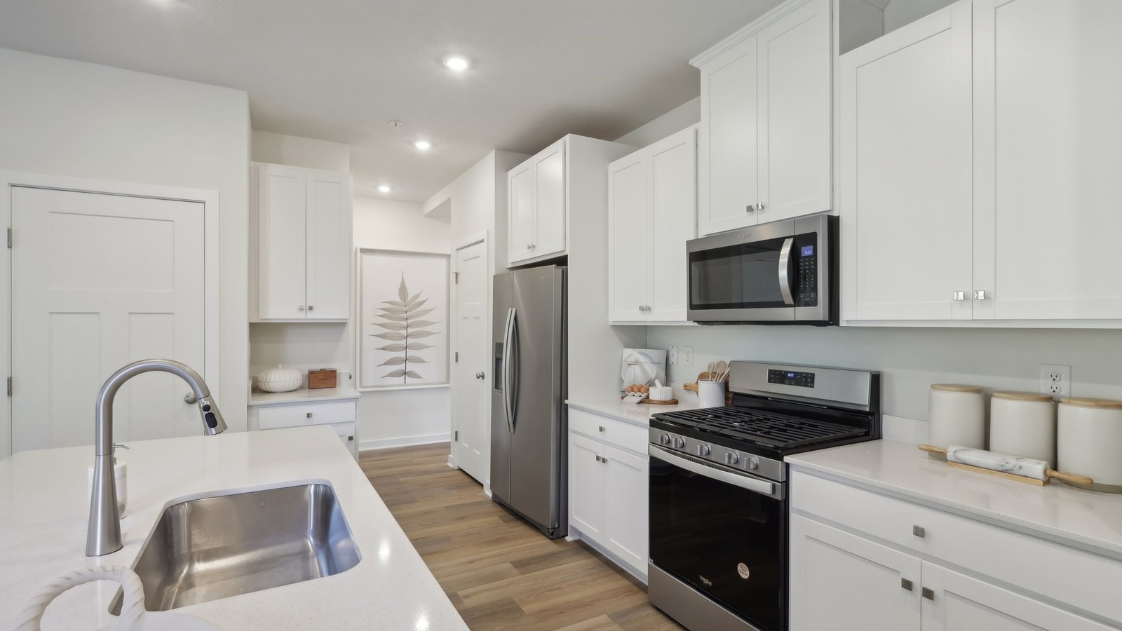 Kitchen with stainless steel appliances