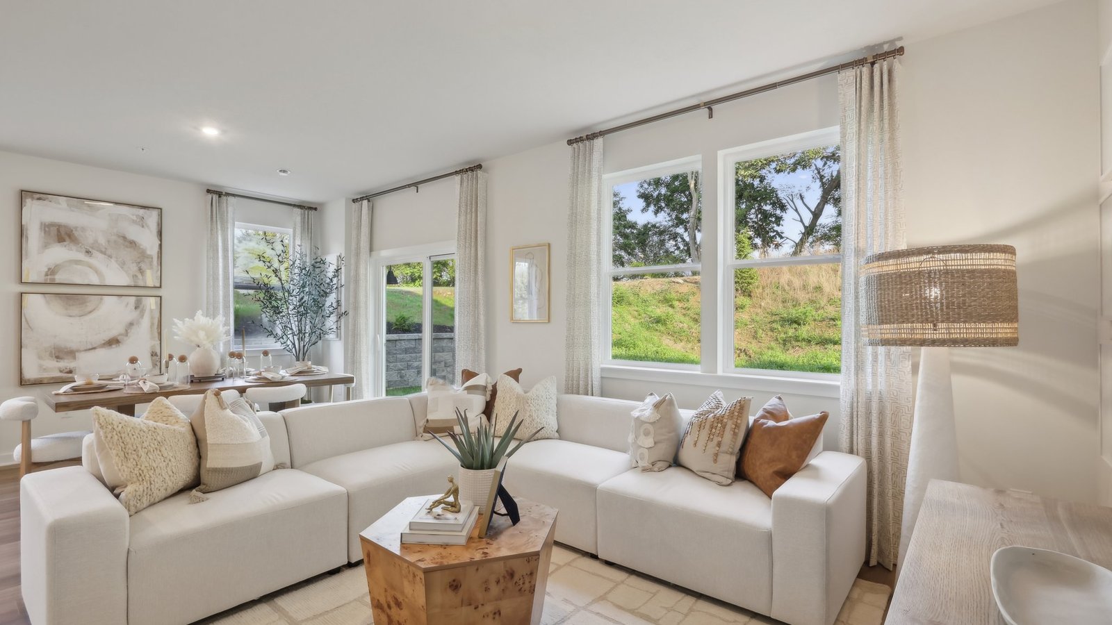 Living room with large window