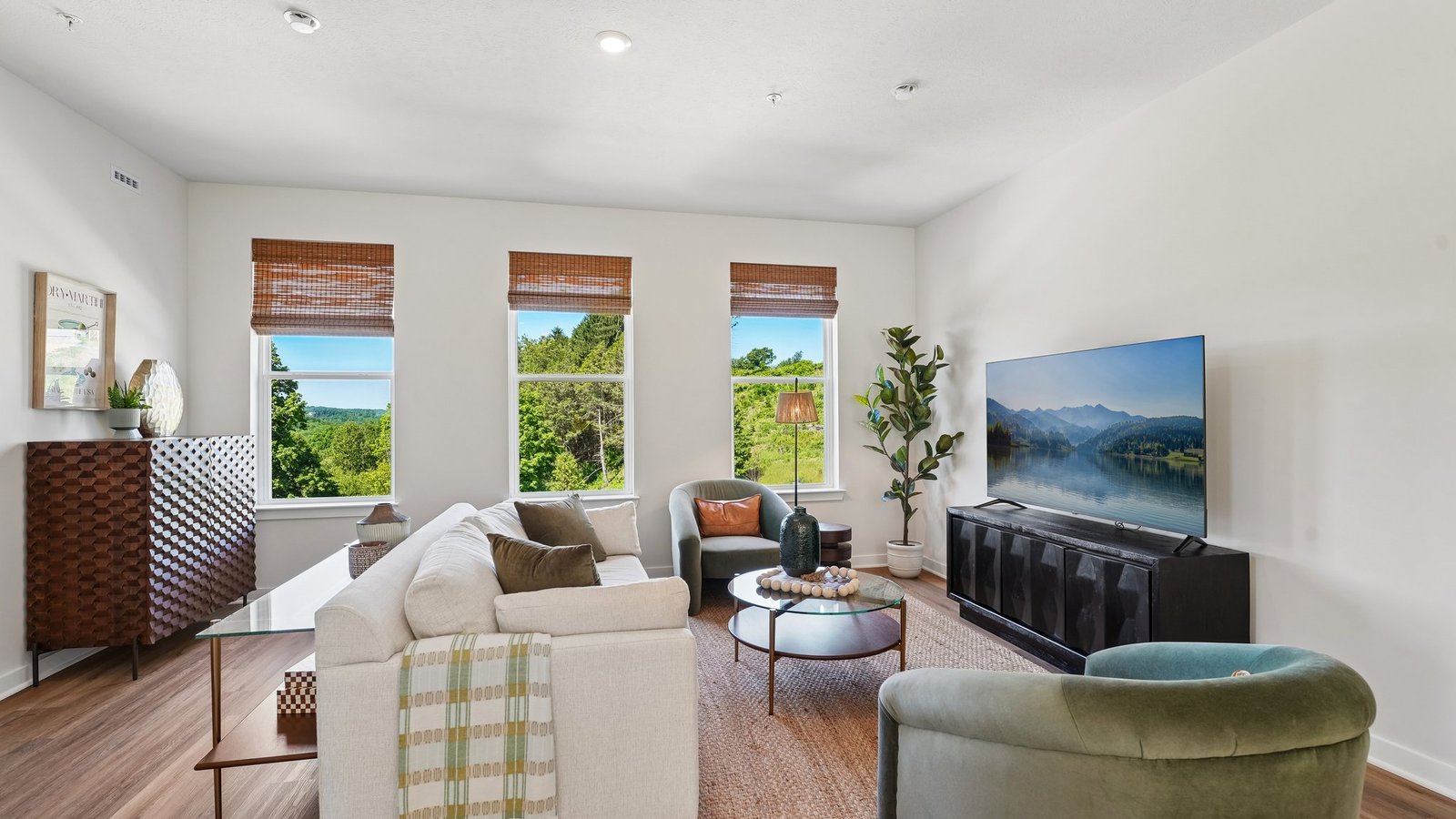Living room with windows