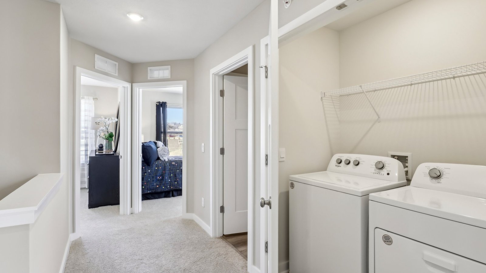 Upstairs laundry and hallway