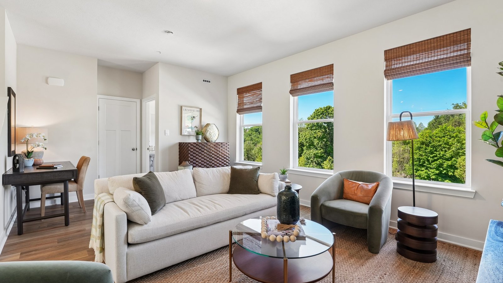 Living room with windows