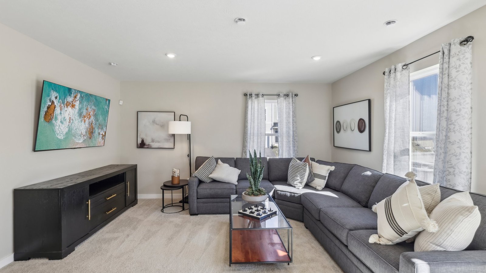 Finished lower level rec space