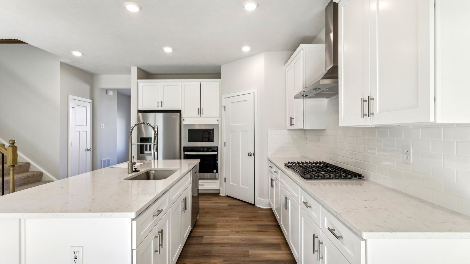 Kitchen with corner pantry