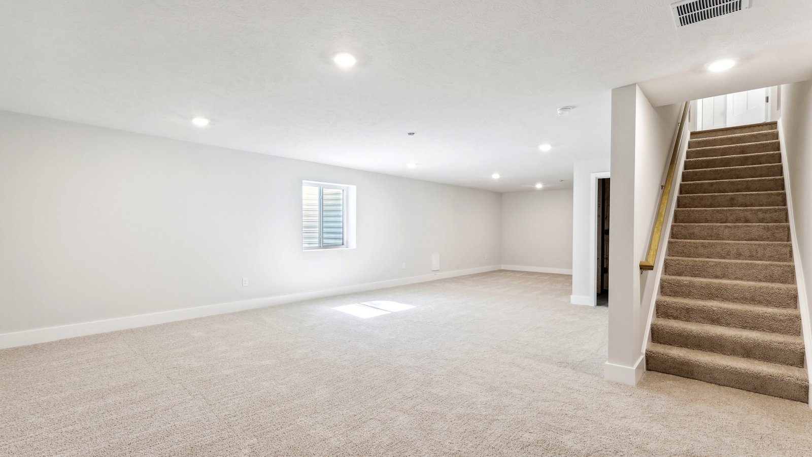 Finished lower level with window