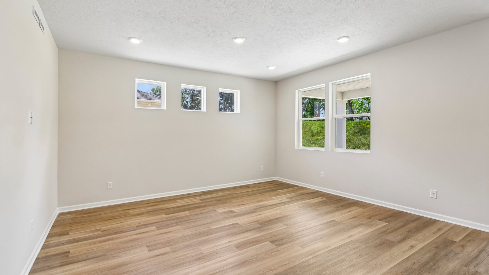 Living room with windows