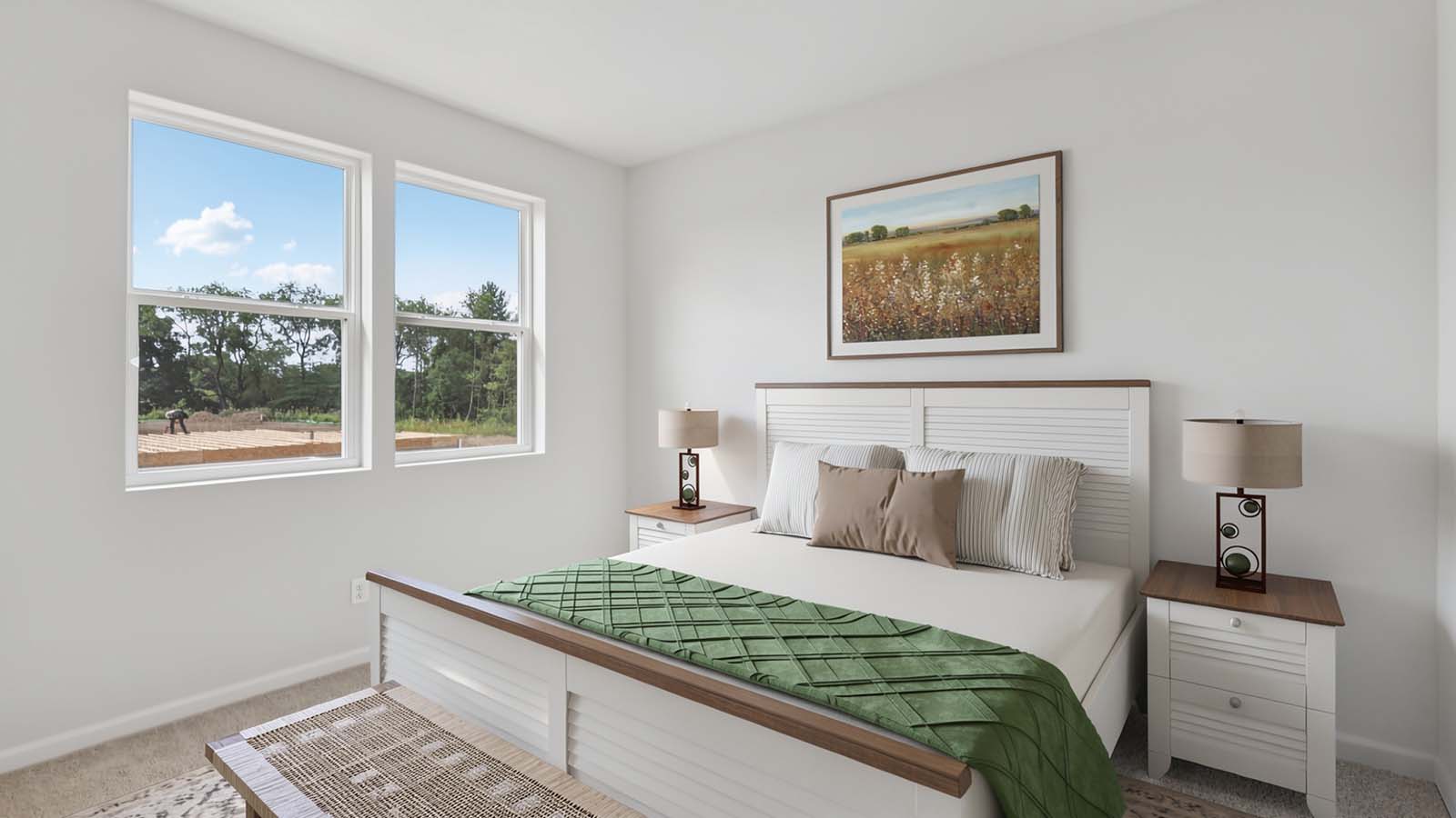 Secondary bedroom virtually staged