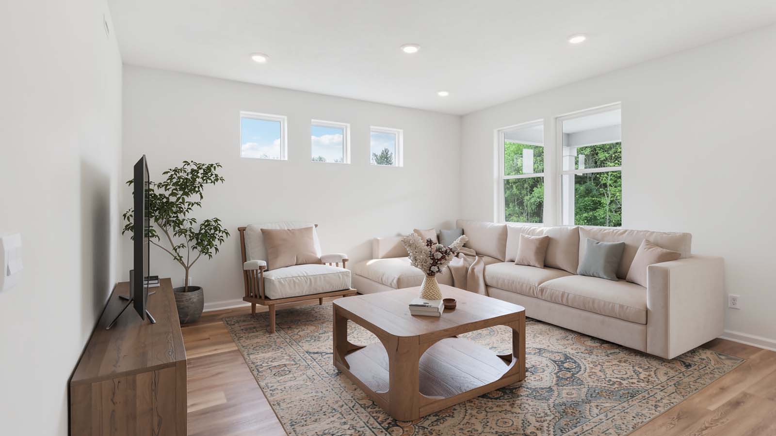 Living room staged