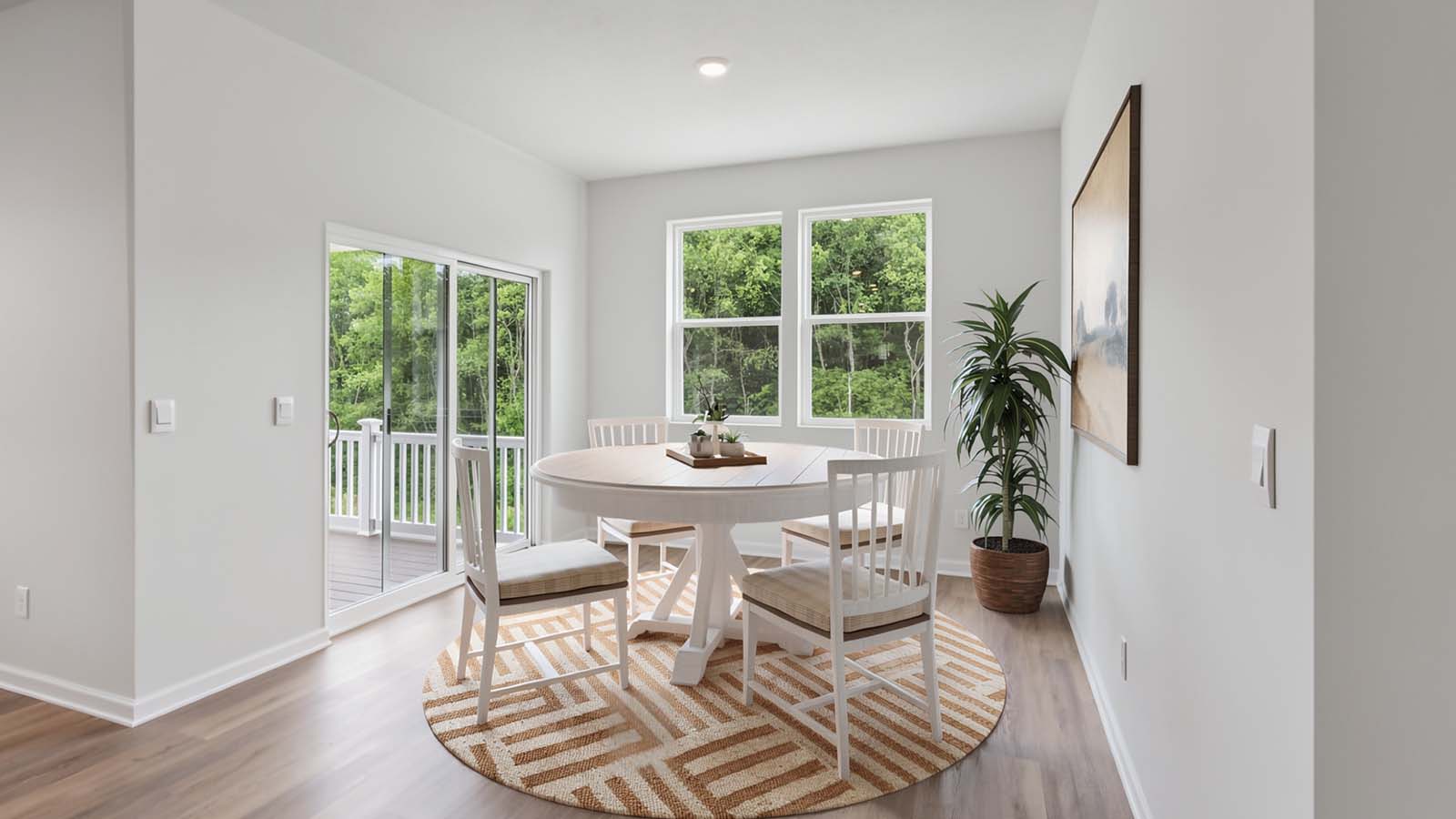 Dining area virtually staged