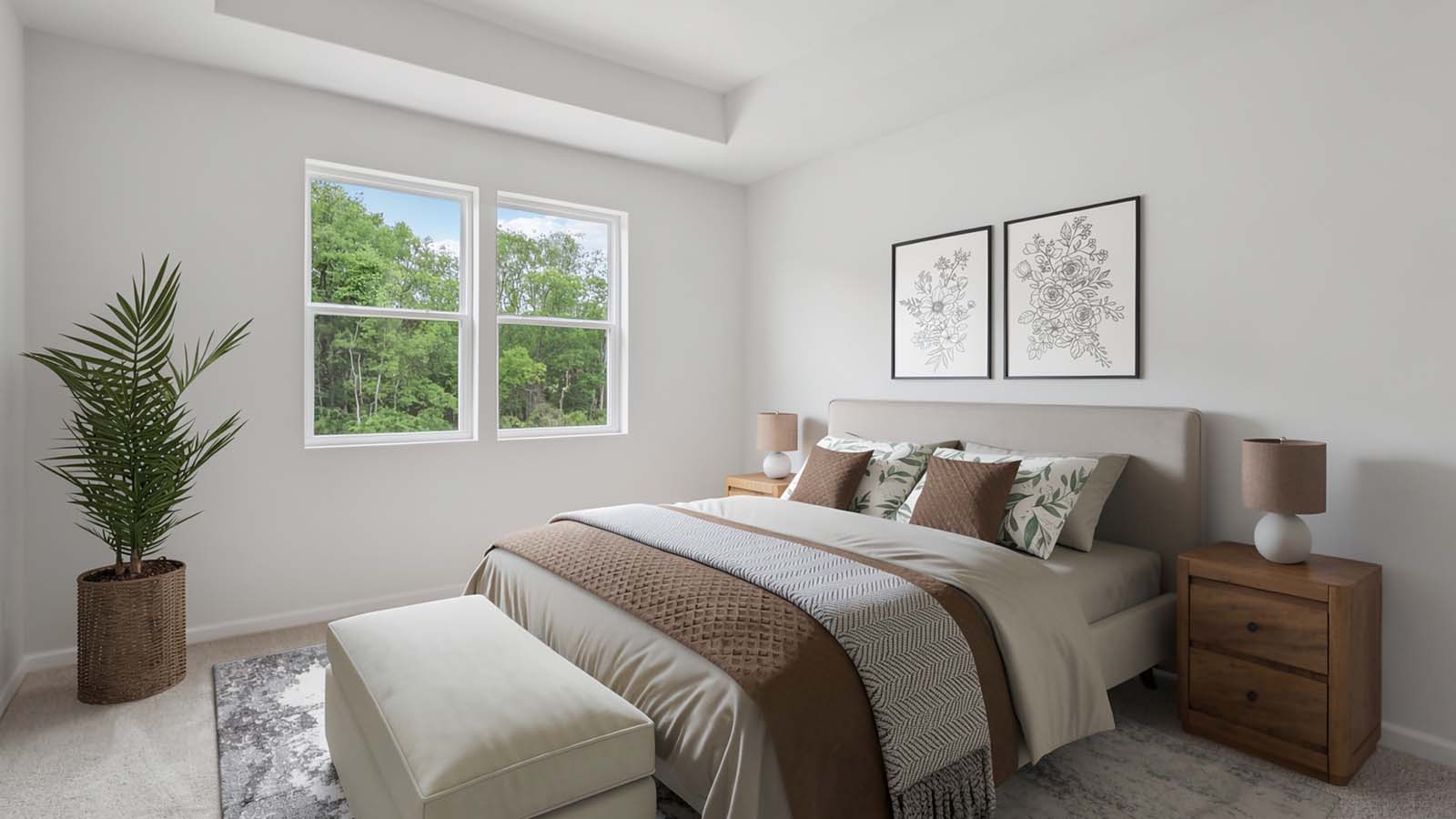 Primary bedroom virtually staged