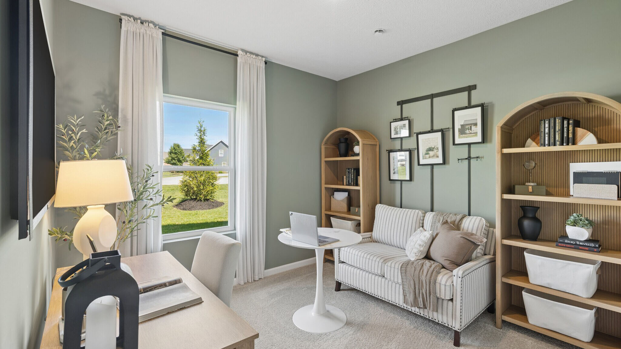 Second room shown as office with one large window