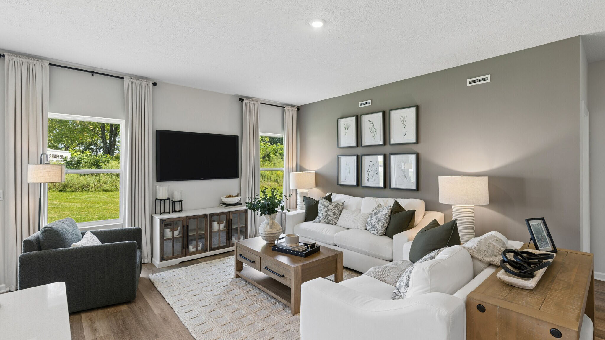 Main living area with large windows