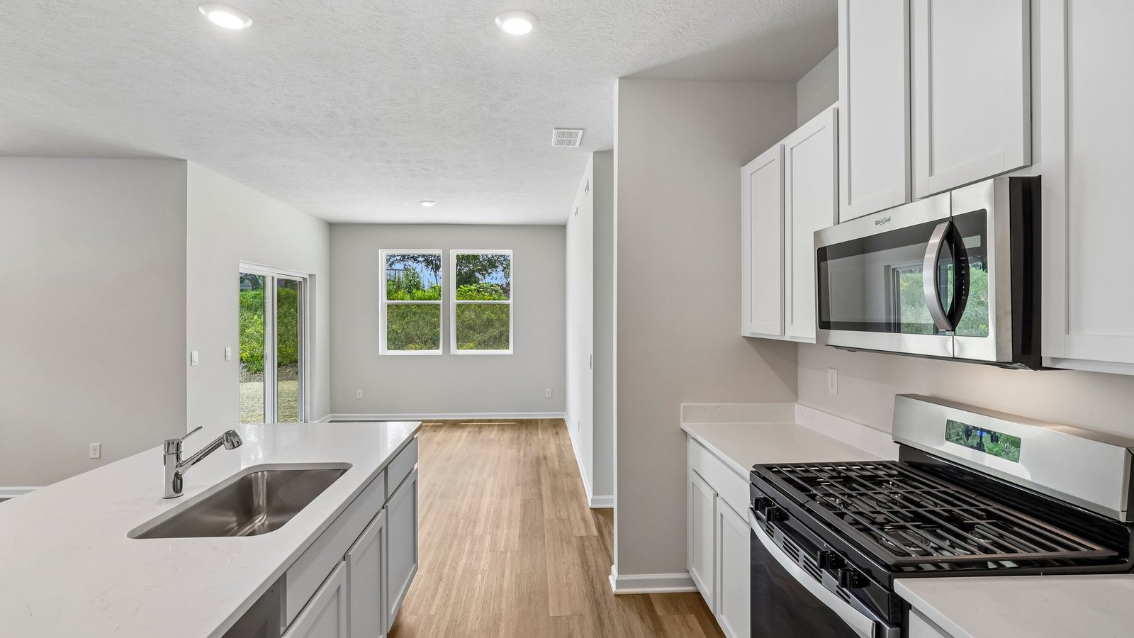 Kitchen with stainless steel appliances