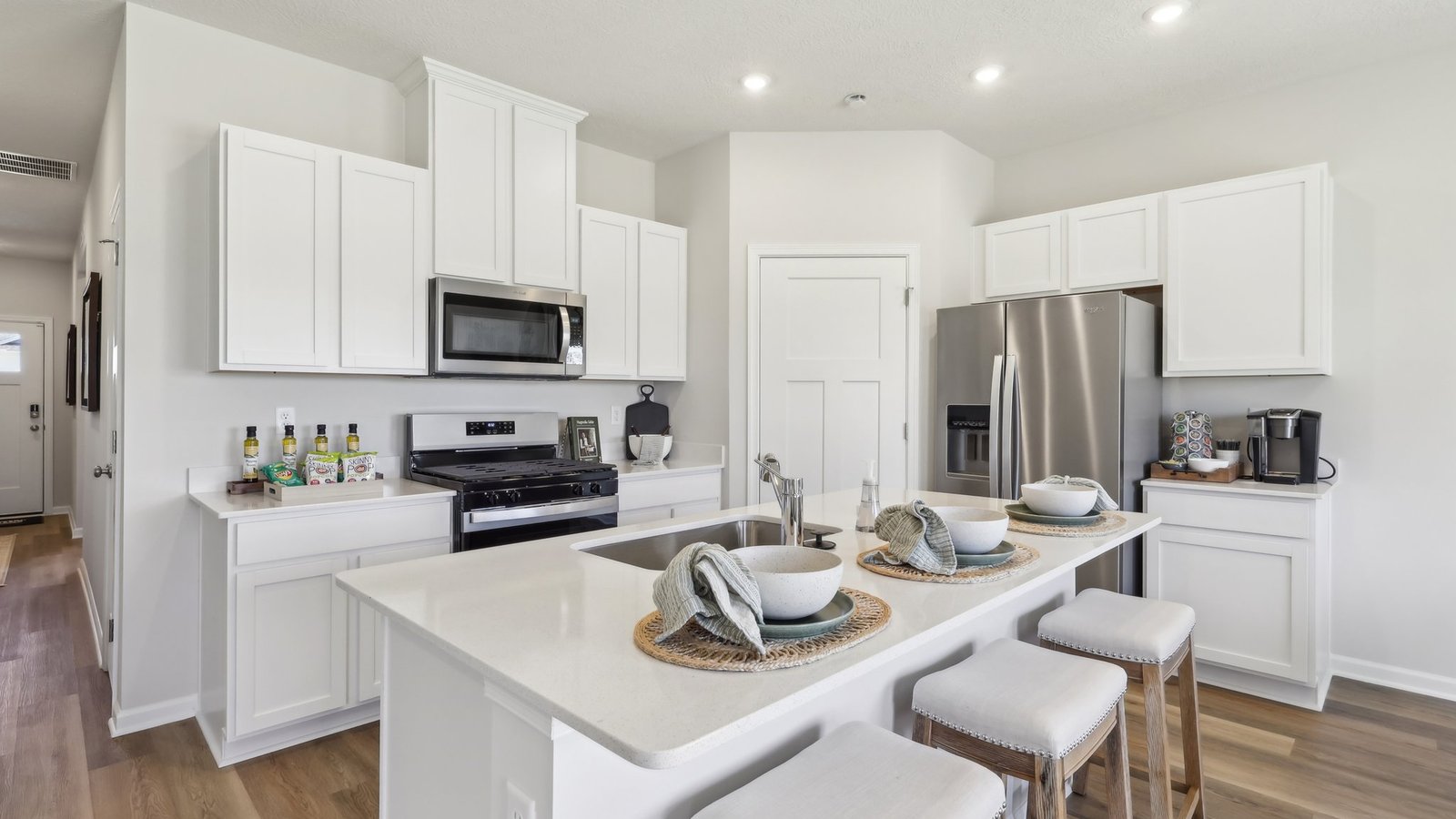 kitchen with large island