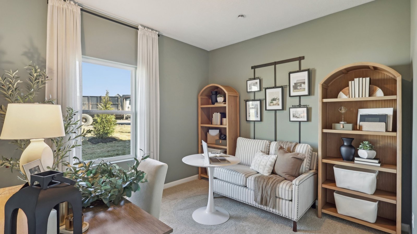 second room staged as an office