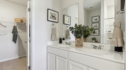 Primary ensuite with dual vanity