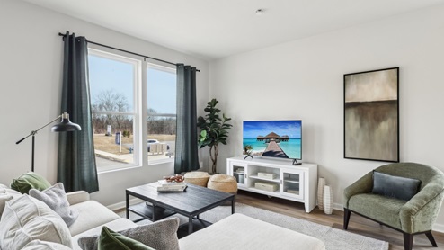 living room with large windows