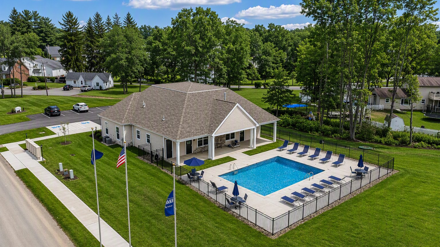Club house with pool